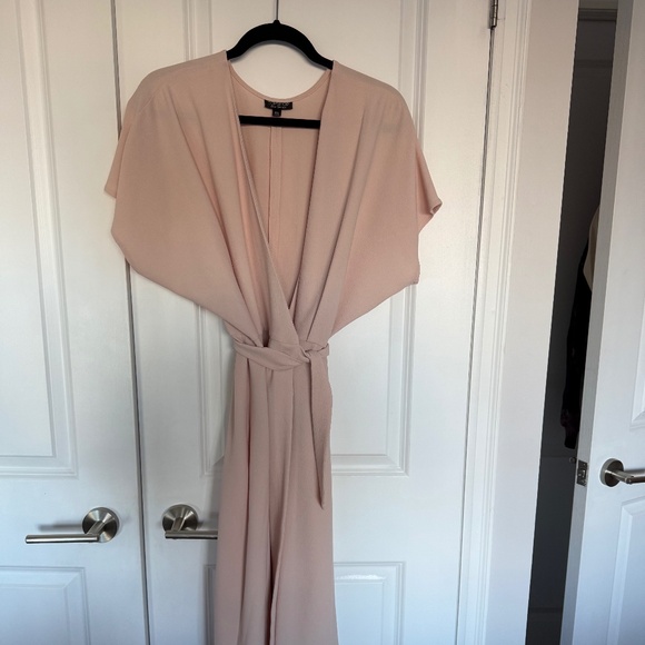 Blush Pink Wrap Dress - Picture 1 of 3